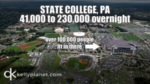 State College PA Quintuples Its Population During Home Games