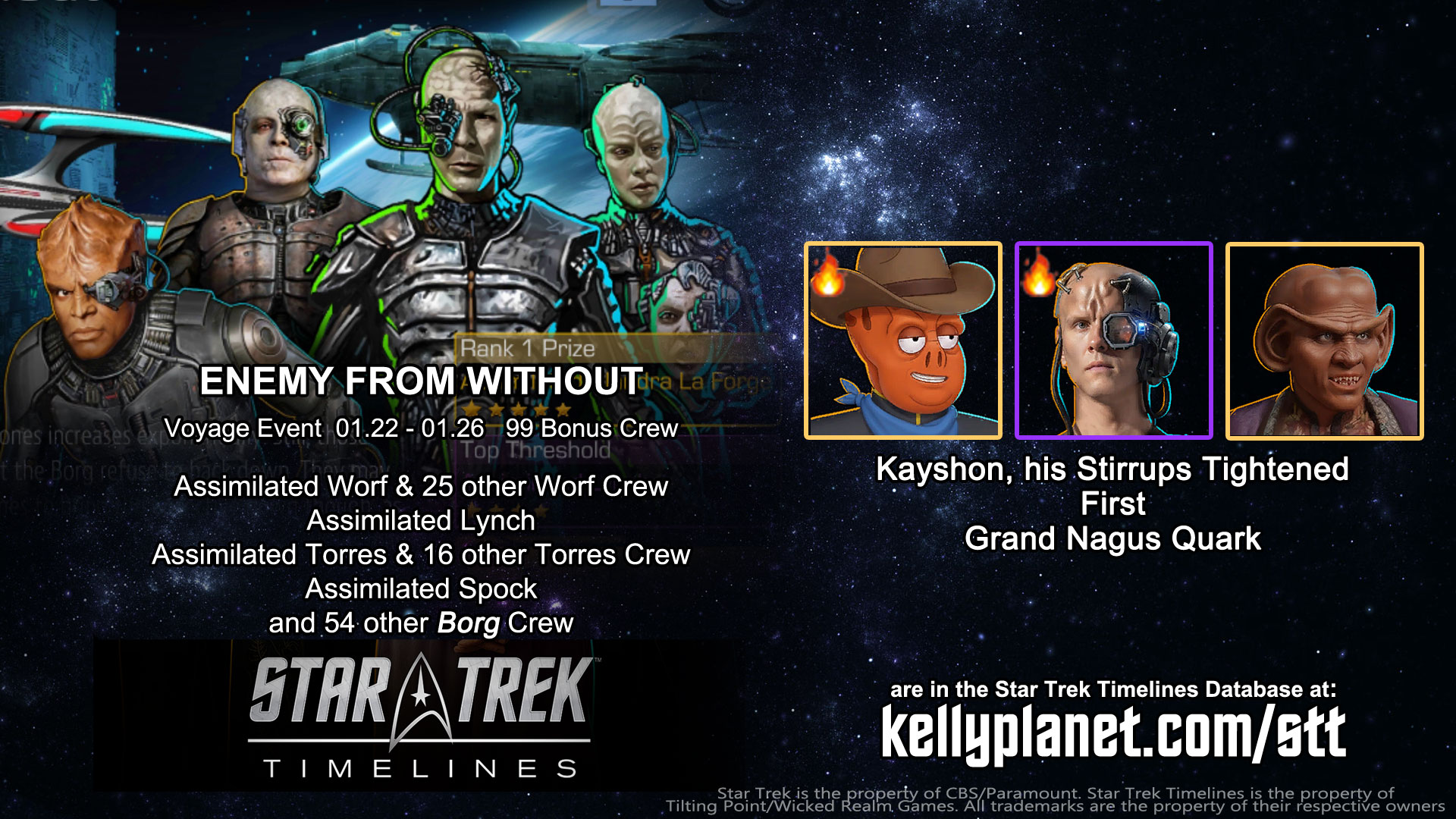 STT Voyage Event ENEMY FROM WITHOUT & New Crew