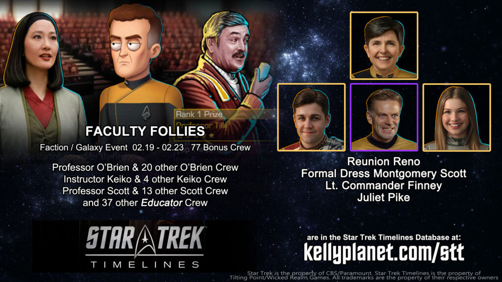 STT Faction/Galaxy Event FACULTY FOLLIES & New Crew