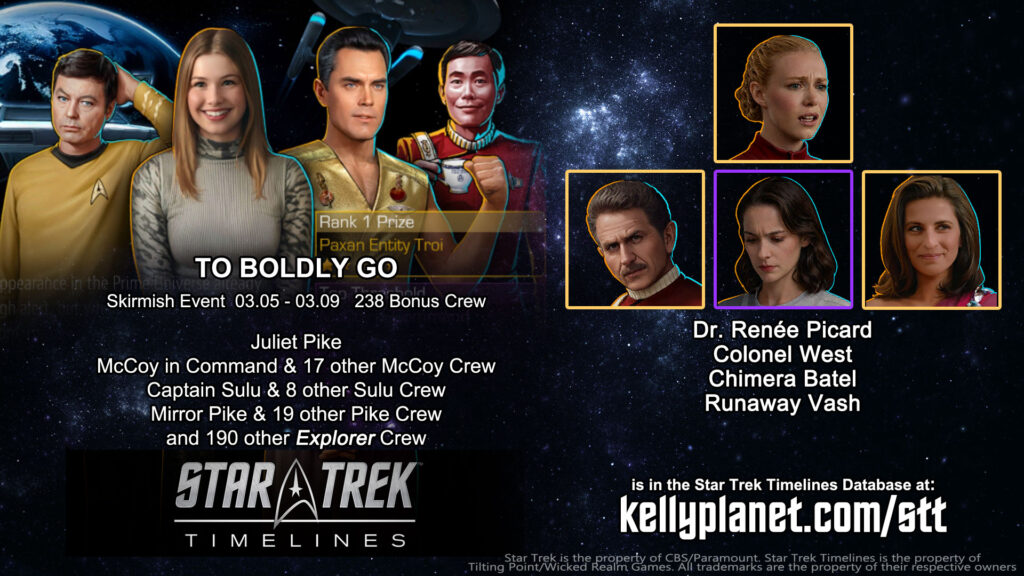 STT Skirmish Event TO BOLDLY GO & New Crew