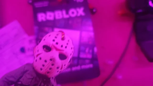 Oh crap, I forgot to do a Friday the 13th post! So here's my little Michael Myers I got from Brody with a Roblox reference... cuz he likes that